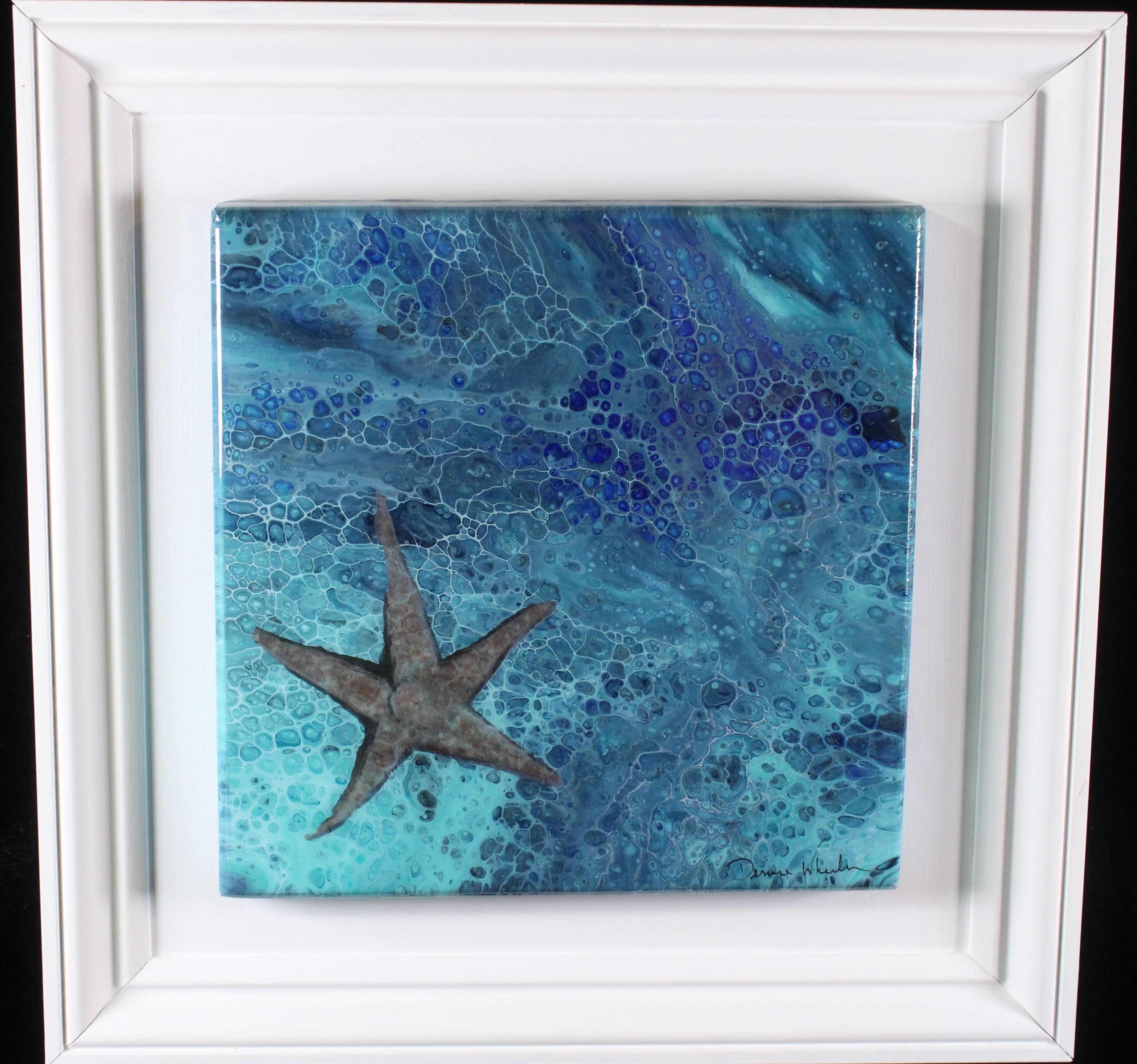 Framed Hand Painted Starfish
