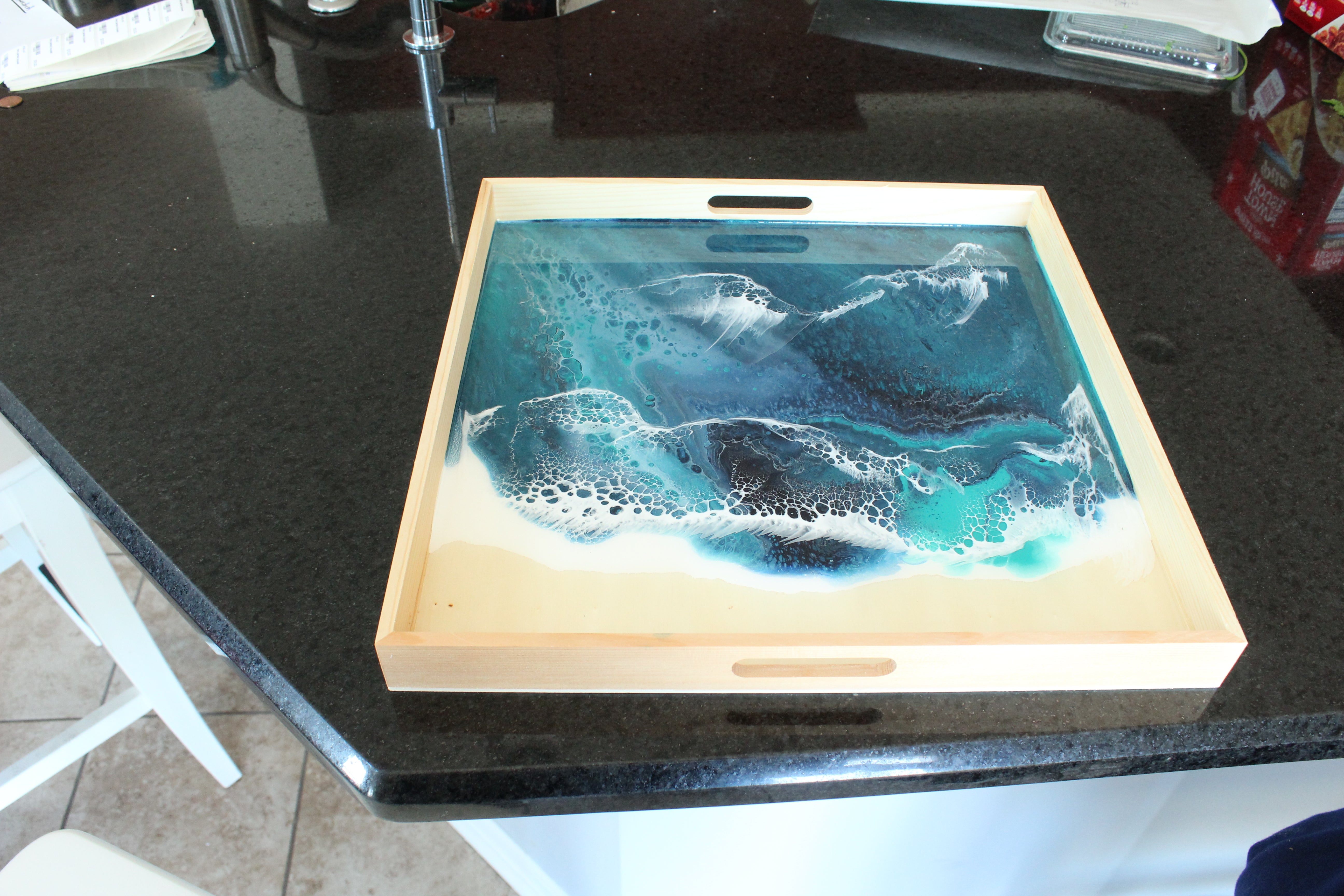 Square Hand Painted Serving Tray